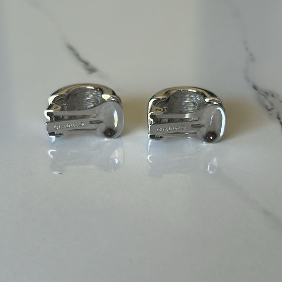 🌿1980s Vintage Christian Dior Demi-Hoop Clip-On Earrings - Picture 5 of 7